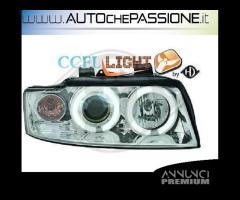 Gruppi ottici anteriori angel eyes CCFL AUDI A4 8E