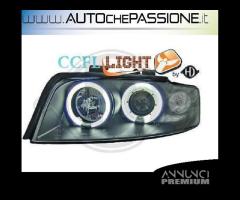 Fanali Fari ant. angel eyes CCFL neri AUDI A4 8E