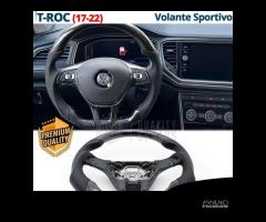 VOLANTE Sportivo Per VW T-Roc in Carbonio e Pelle