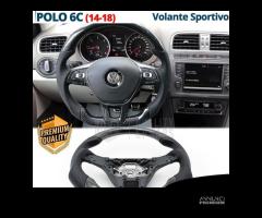 VOLANTE Sportivo Per VW Polo 6C Carbonio e Pelle