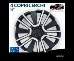 4 Copricerchi Auto 14'' Coppette Silver e Nere