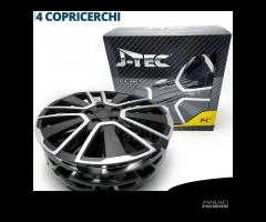 4 Copricerchi Auto 14'' Coppette Silver e Nere