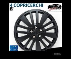 Copricerchi Auto 15 Pollici Coppette Sportive Nere