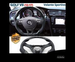 VOLANTE Sportivo Per VW Golf 7 in Carbonio e Pelle