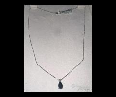 COLLANA ORO 18kt. CON DIAMANTE E ZAFFIRO GOCCIA