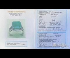 ANELLO CERTIFICATO ORO 18kt DIAMANTI SMERALDO 5,92 - 6